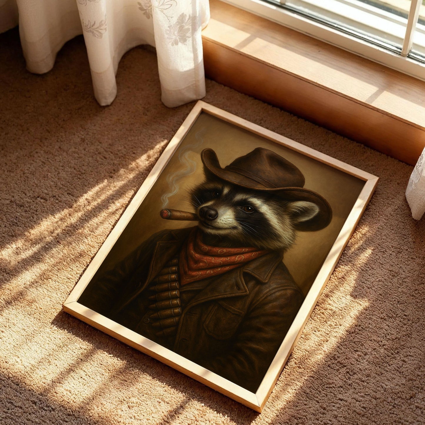 Raccoon Smoking a Cigarette Wall Art