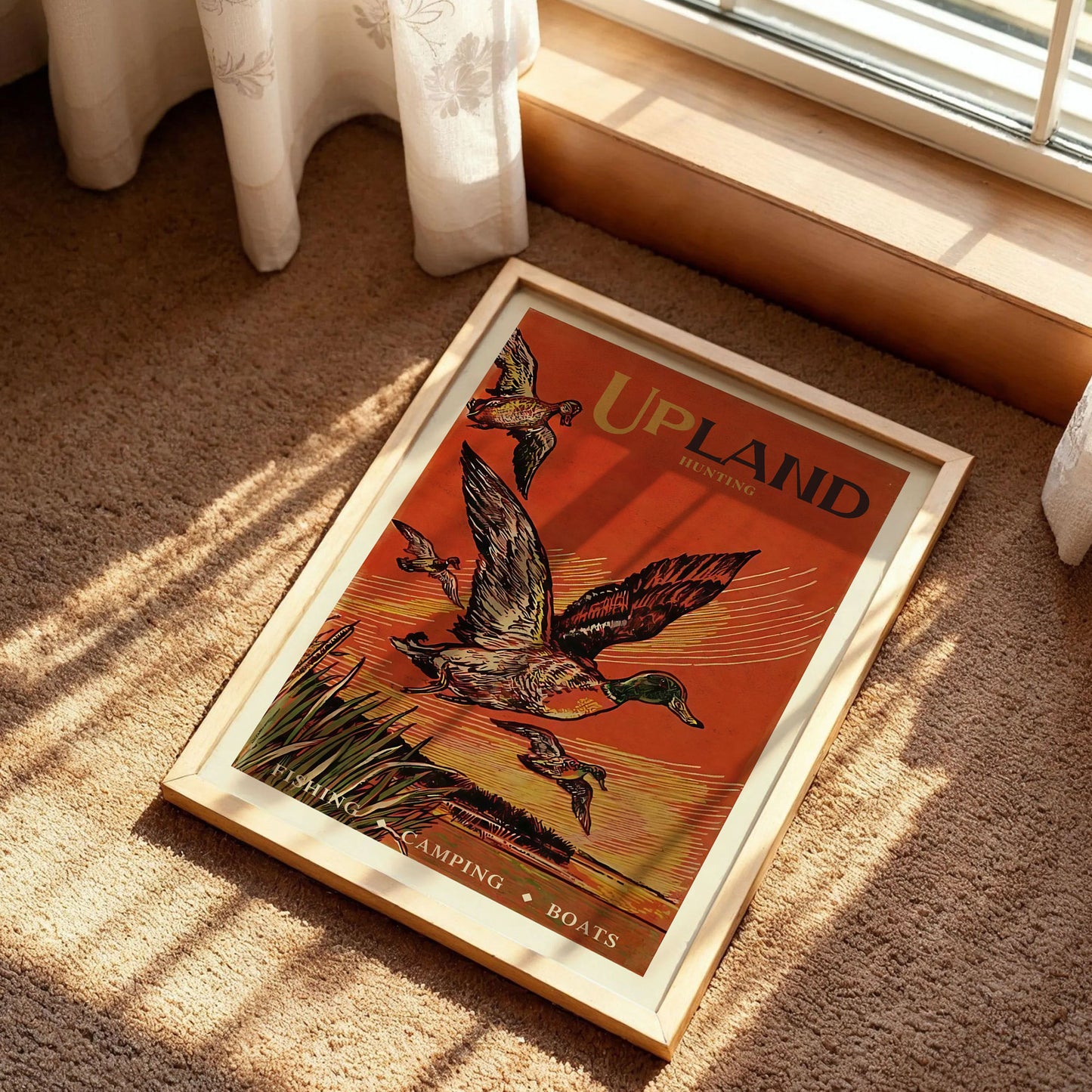 Retro Duck Hunting Art Print