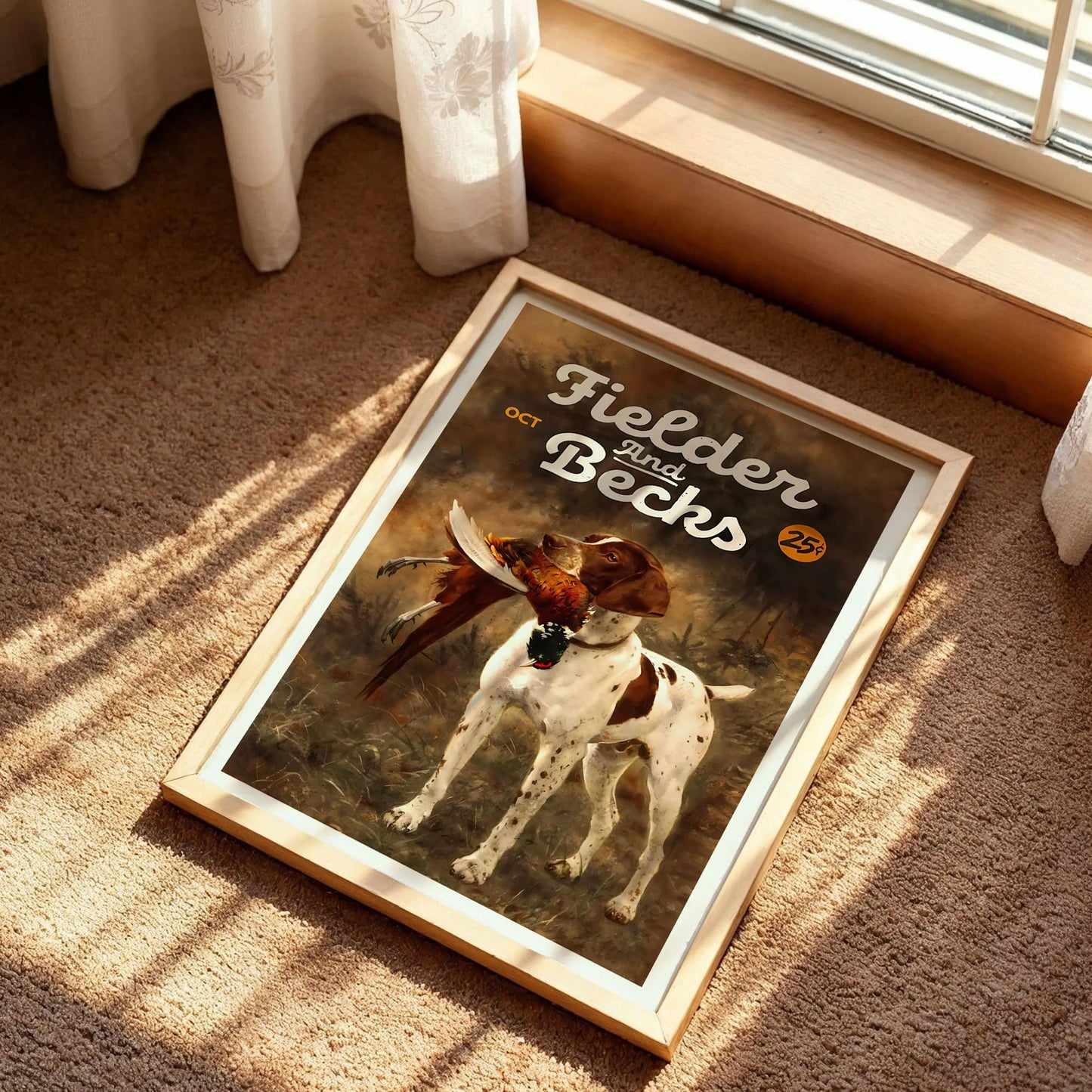 Retro Hunting Dog Art Print
