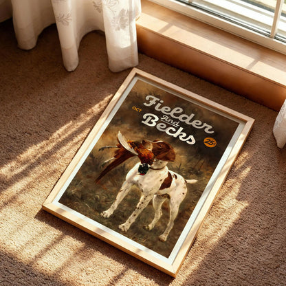 Retro Hunting Dog Art Print