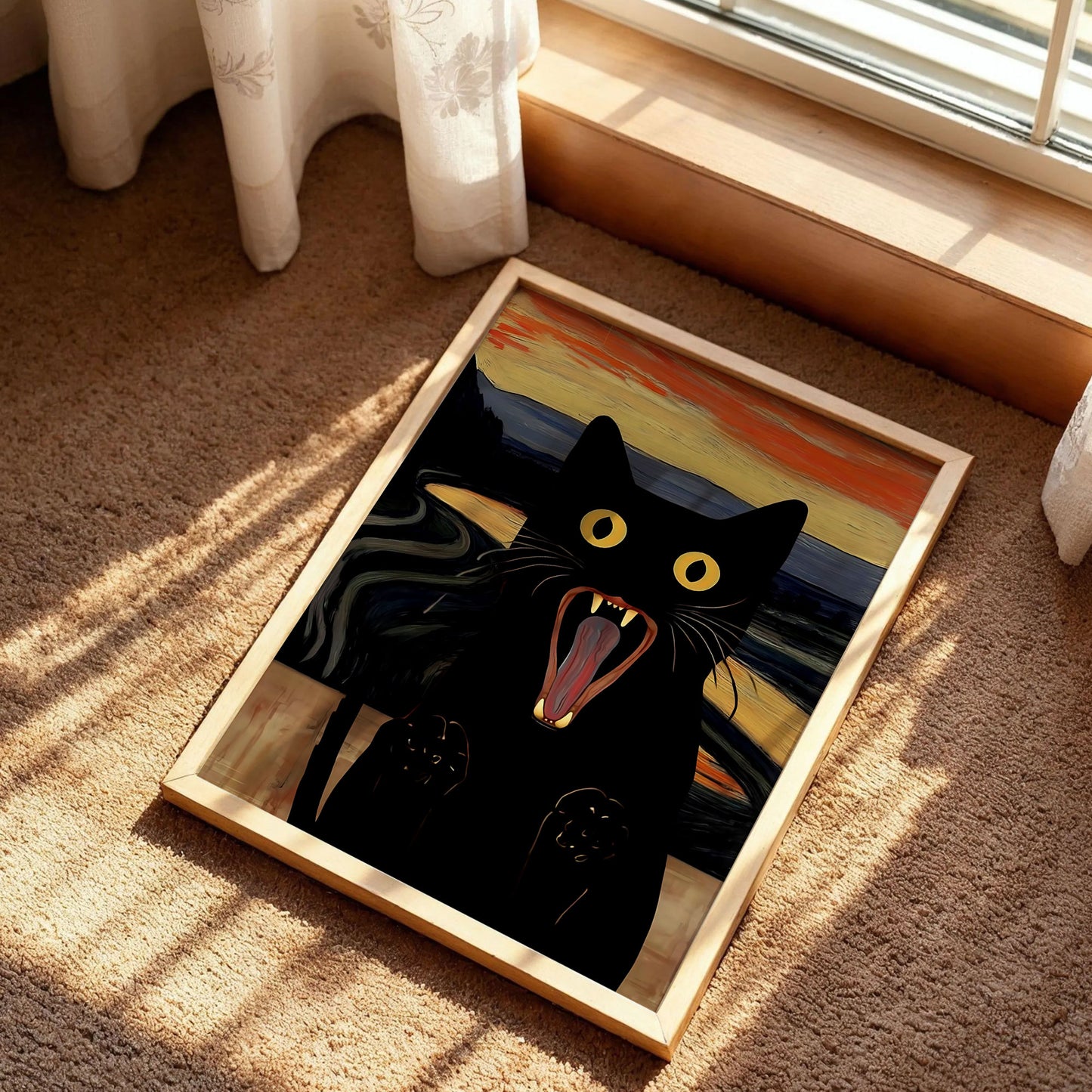 Edvard Munch Scream Black Cat Art