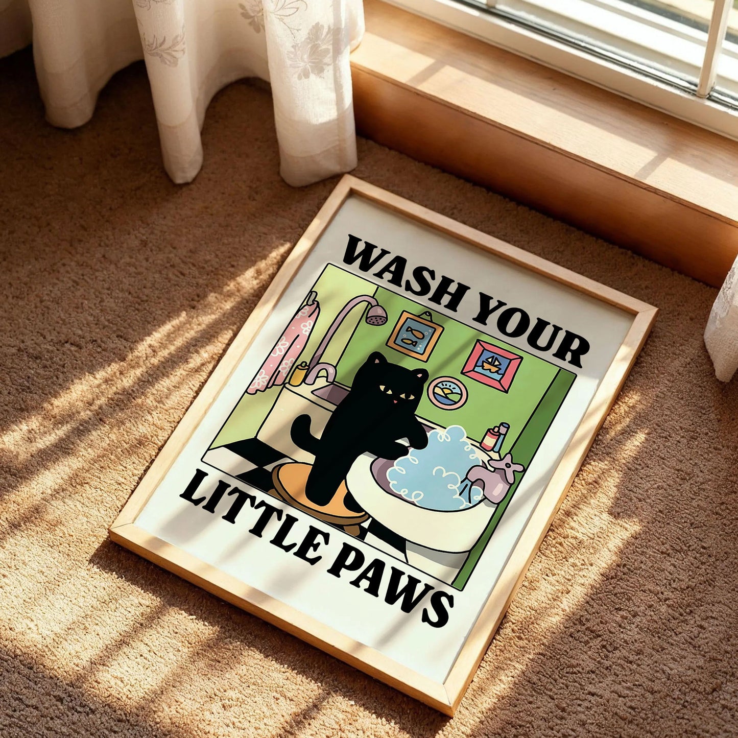 Wash your Paws Cat Print