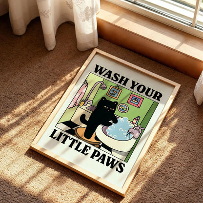 Wash your Paws Cat Print