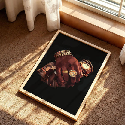 Black Man Gold Jewelry Art Print