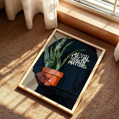 Black Man Mental Health Matters Poster