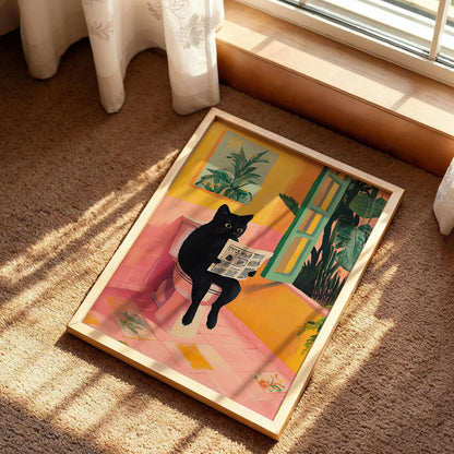 Funny Toilet Cat Poster