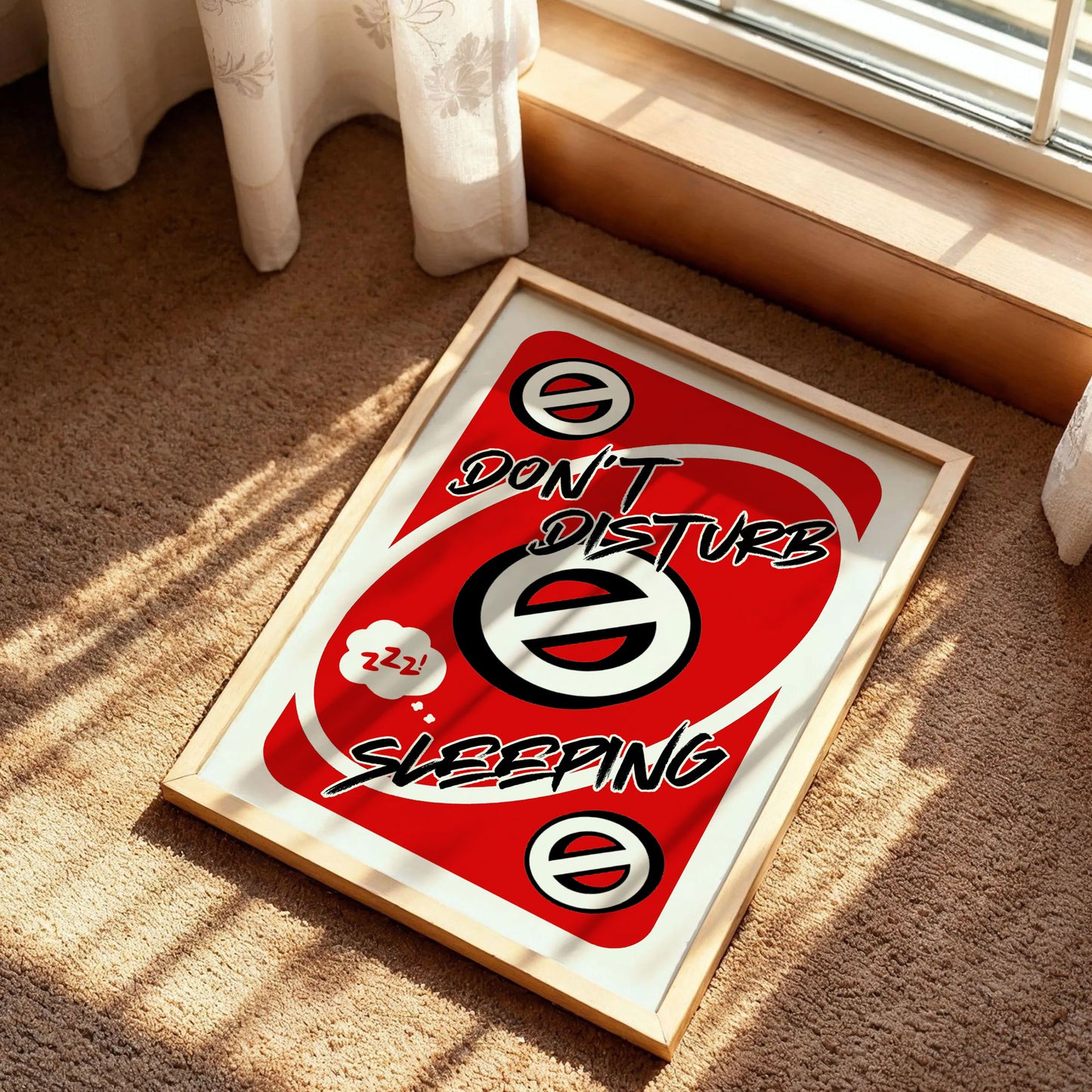 Don't Disturb Sleeping Uno Card Style Print