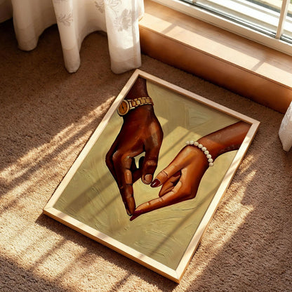 Black Couple Holding Hands Poster