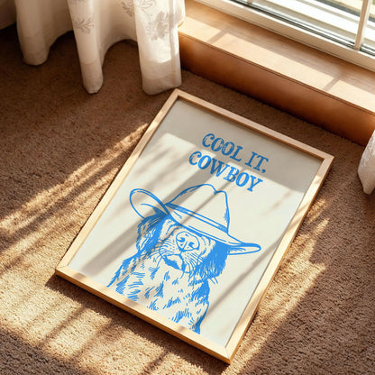 Cool It Cowboy Western Dog Poster