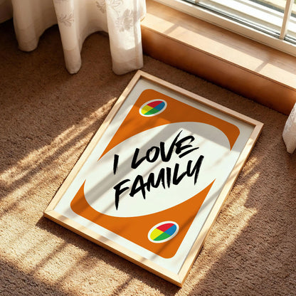 I Love Family Playing Card Wall Art