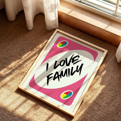 I Love Family UNO Card Print