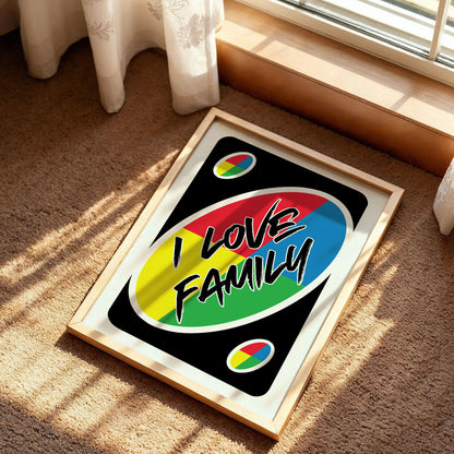 I Love Family UNO Style Print