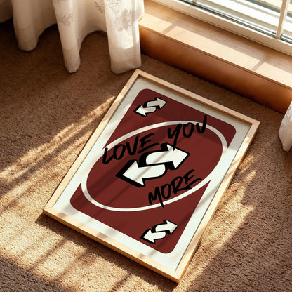 Brown Love You More Typography Poster