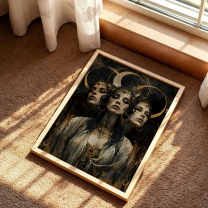 Hekate Triple Moon Goddess Print