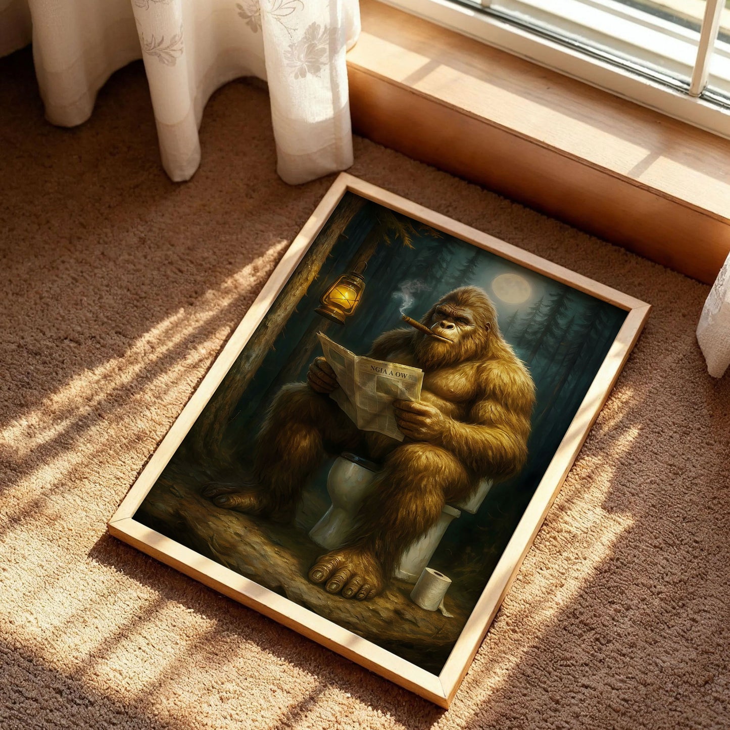Bigfoot Bathroom Wall Art