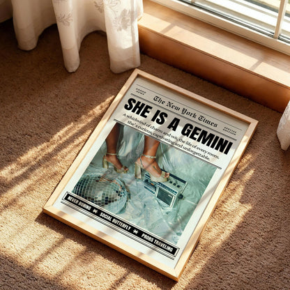 Gemini Zodiac Magazine Wall Decor