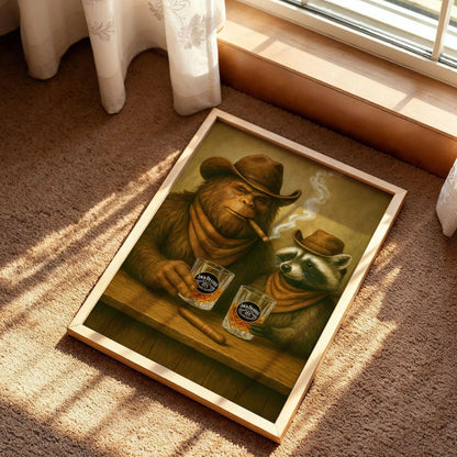 Racoon and Bigfoot Poster
