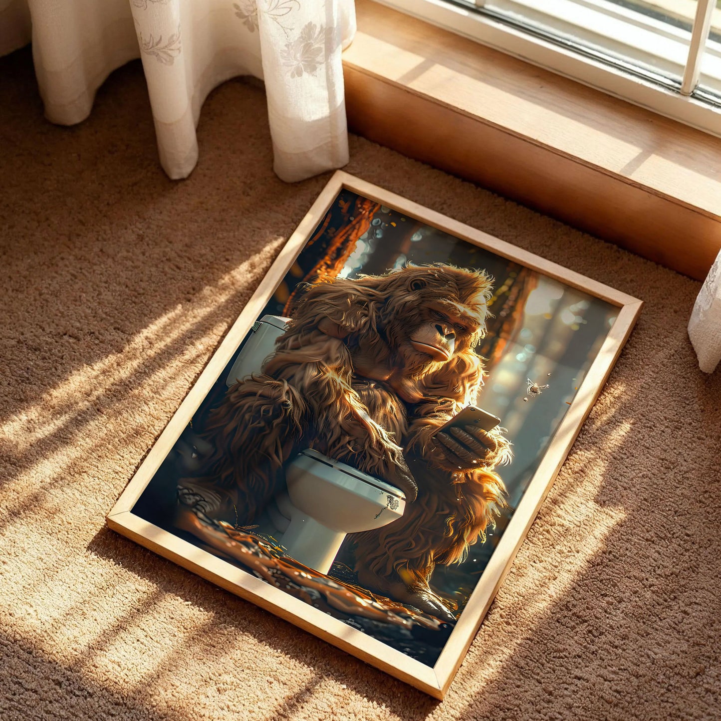 Funny Bigfoot Bathroom Art