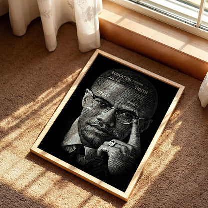 Malcolm X Calligram Poster