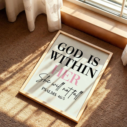 God Is Within Her Quote Poster