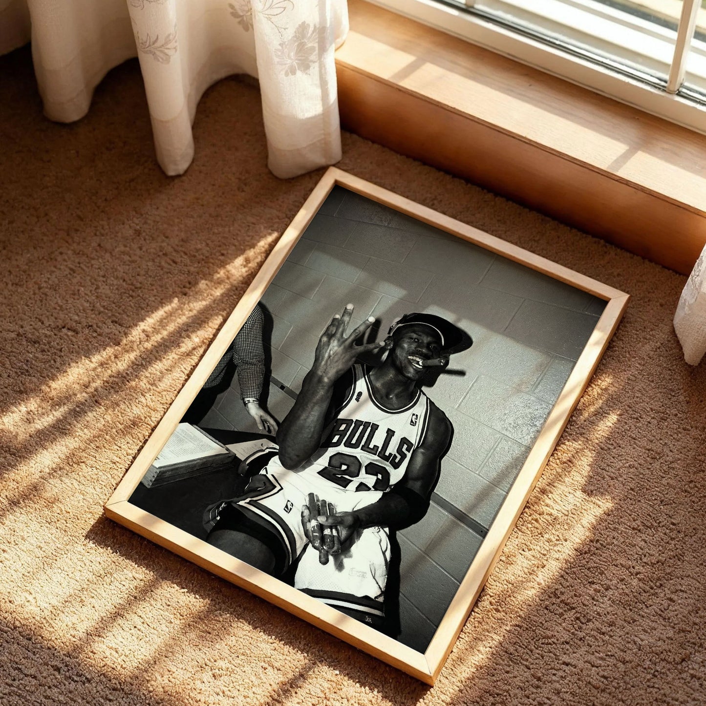Michael Jordan Finger And Cigare Poster
