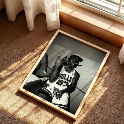 Michael Jordan Finger And Cigare Poster