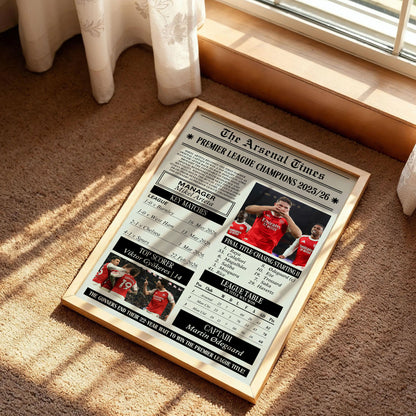 Arsenal Premier League Champions 2026 Poster