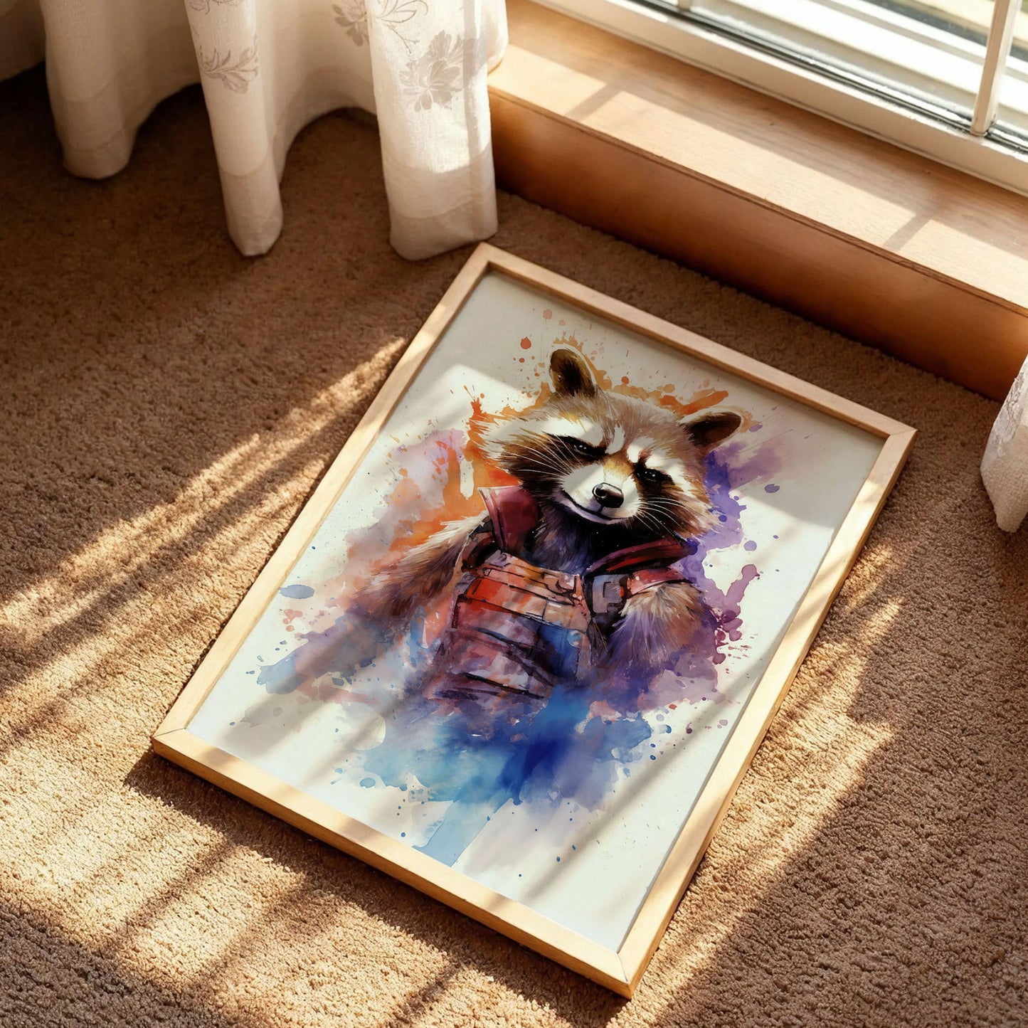 Rocket Raccoon Watercolor Art Print