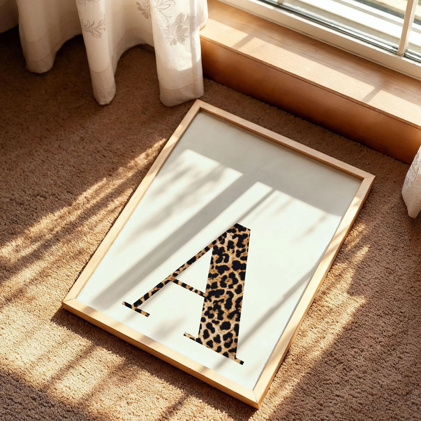 Letter A Leopard Initial Print
