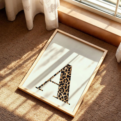 Letter A Leopard Initial Print