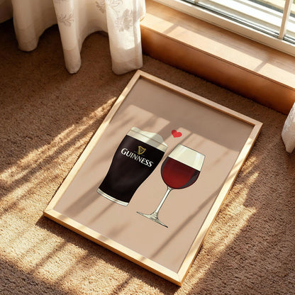 Funny Guinness Rose Wine Print
