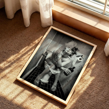 Lady on the Toilet Poster