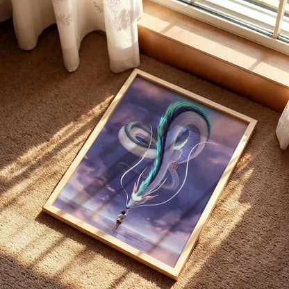 Spirited Away Dragon Haku and Chihiro Poster
