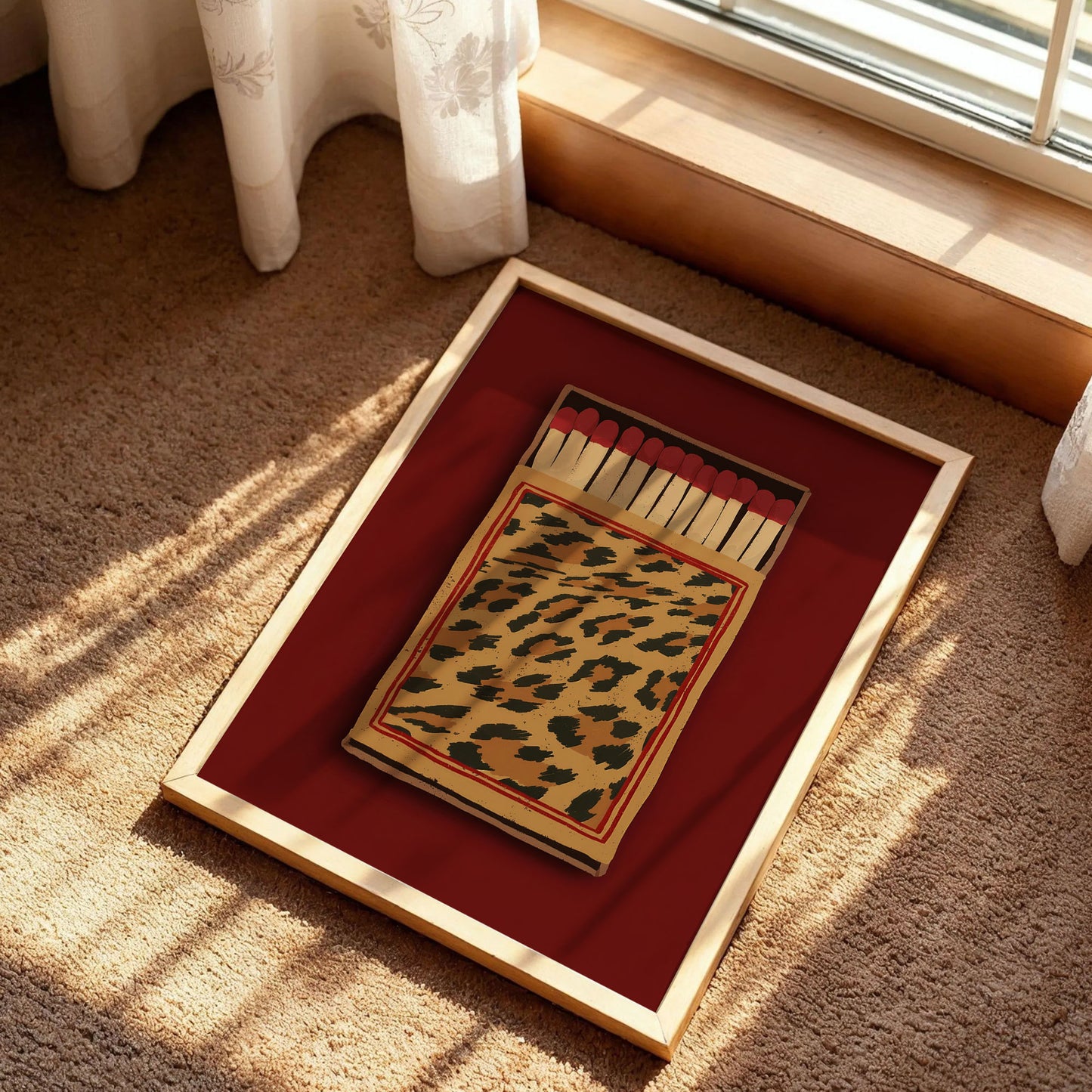 Retro Leopard Matchbox Printable Wall Art