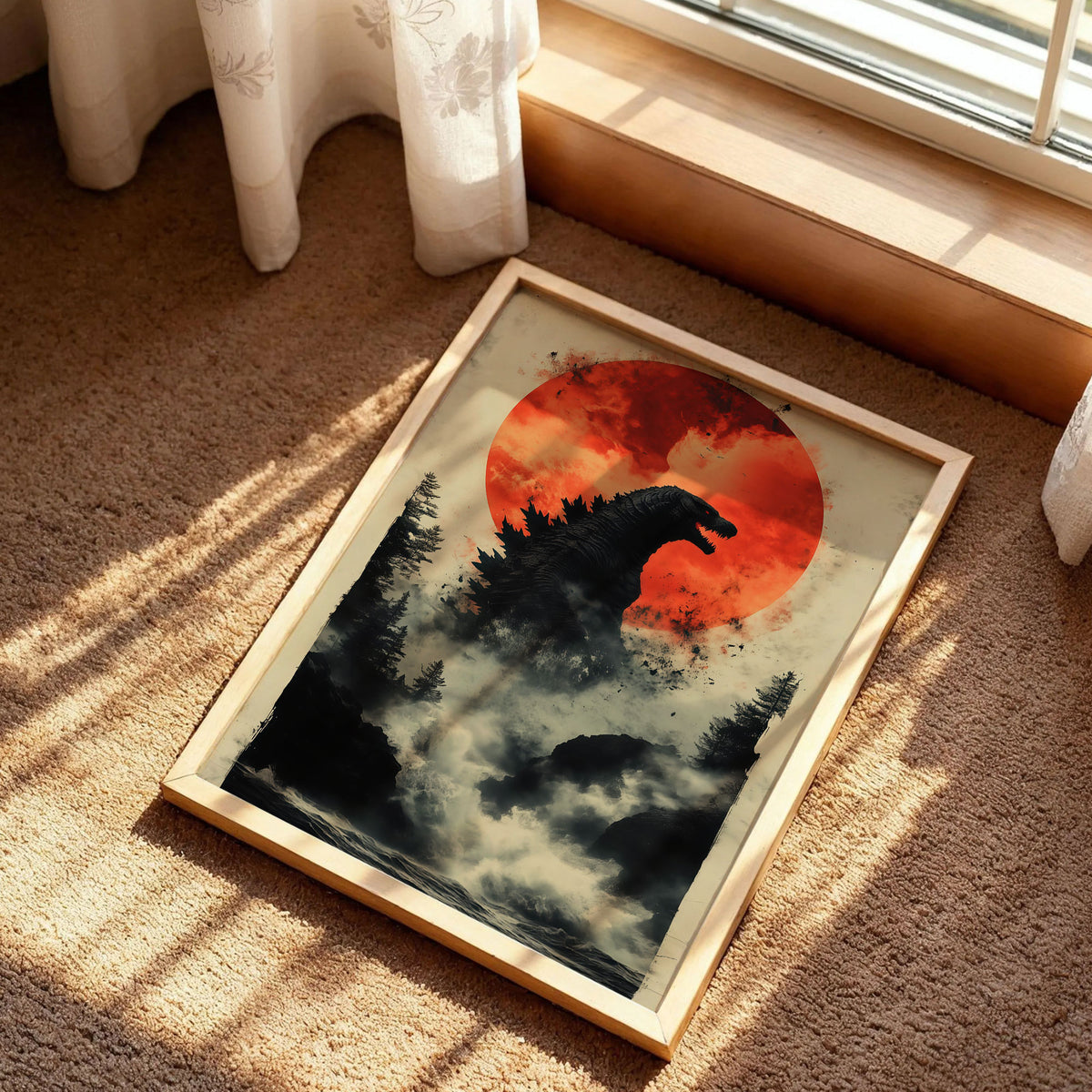 Vintage Godzilla Sci-Fi Movie Poster