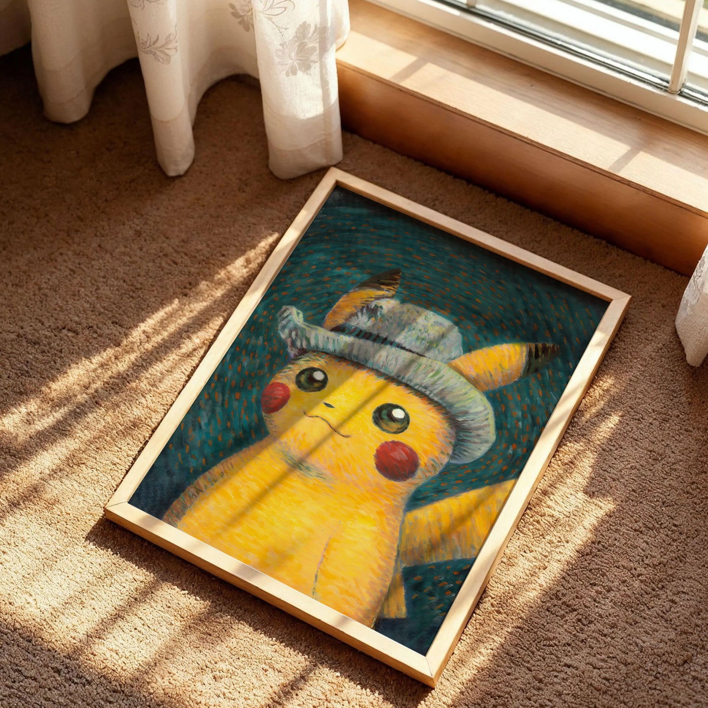 Pikachu Van Gogh Style Print