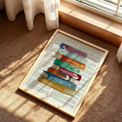 Throne of Glass Book Stack Art Print