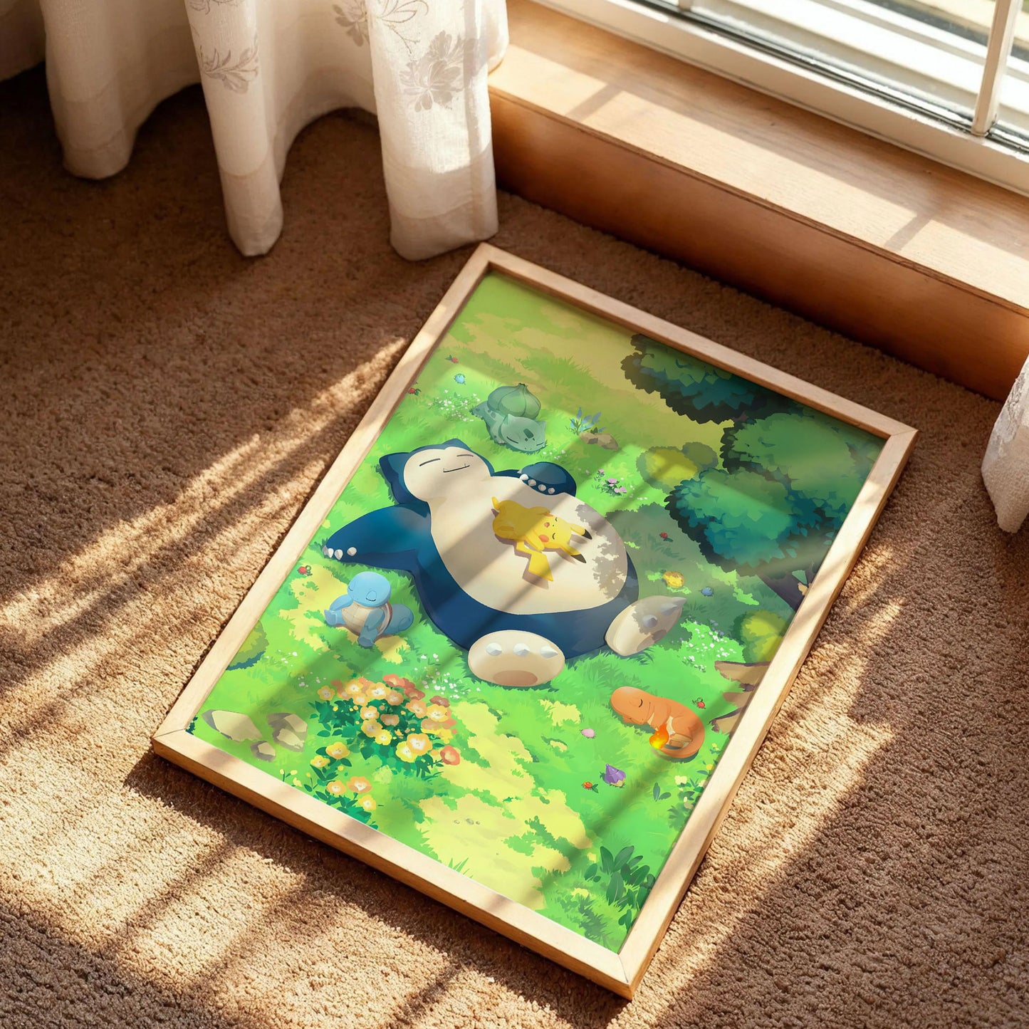 Snorlax, Pikachu Sleep Wall Art