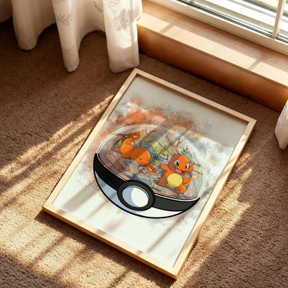 Charmander PokeBall Terrarium Poster