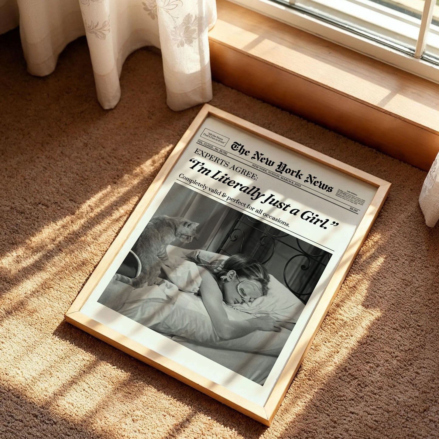 I'm Literally Just a Girl Newspaper Poster