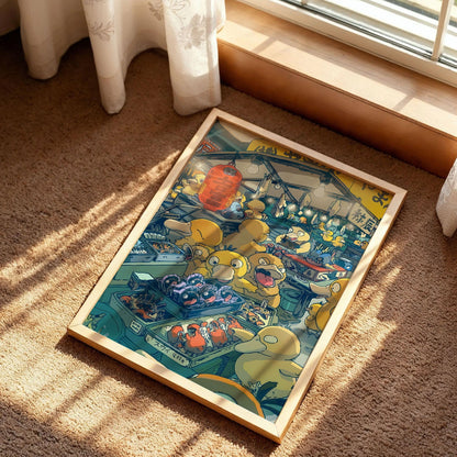 Psyduck Fish Market Fan Art Print