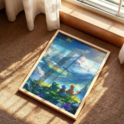 Bulbasaur, Squirtle, and Charmander Poster