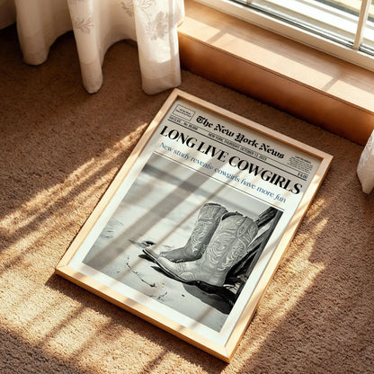 Long Live Cowgirls Newspaper Poster