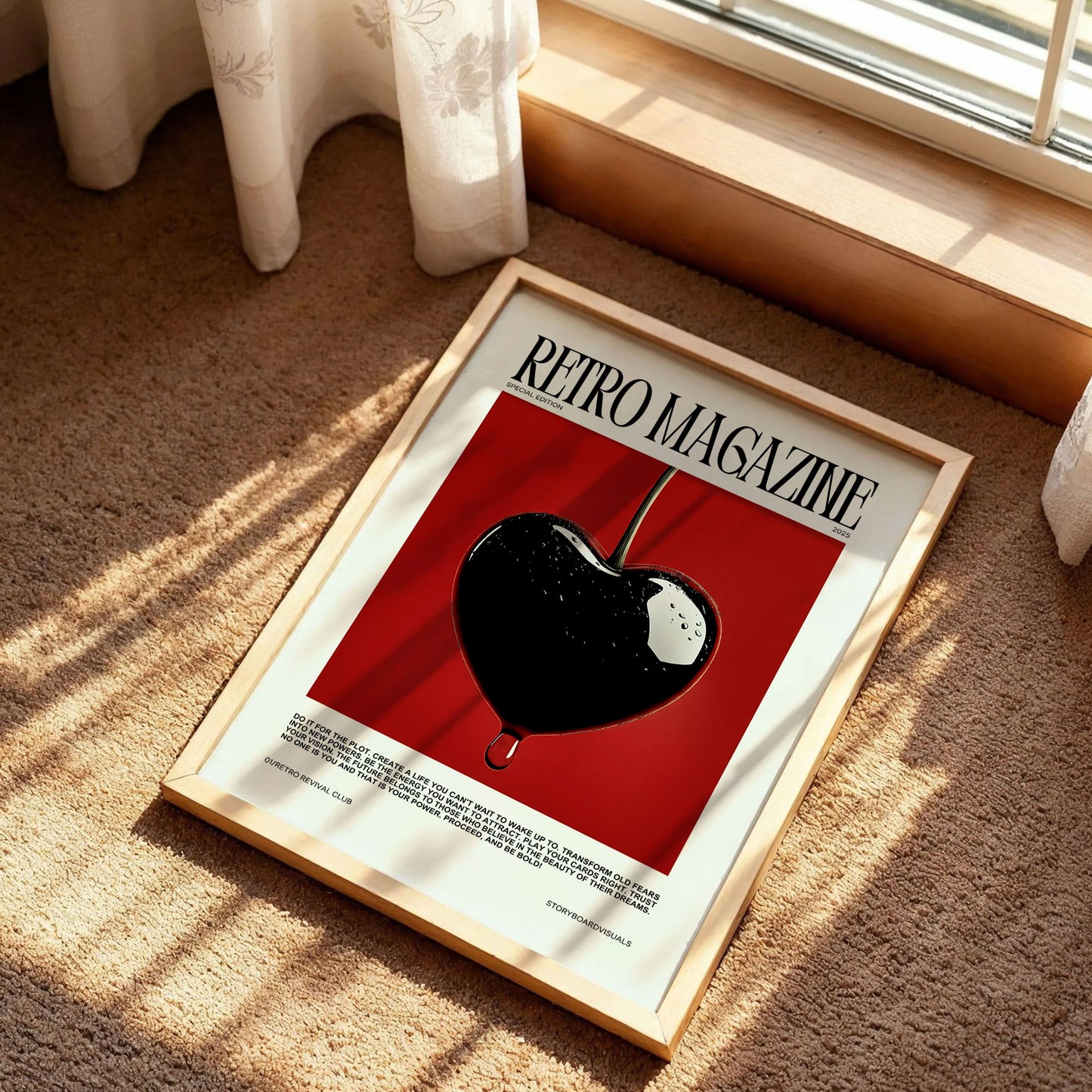 Retro Magazine Cherry Wall Art