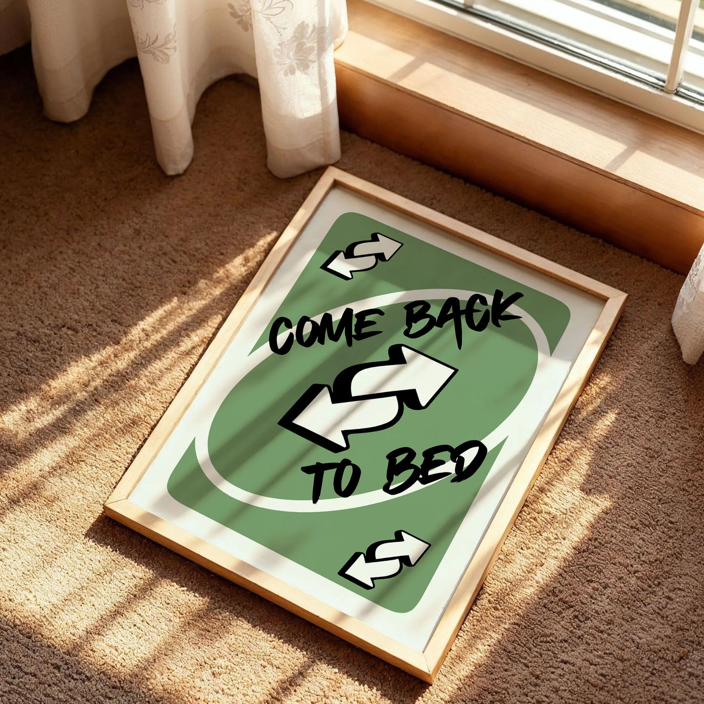 Come Back to Bed Card Poster