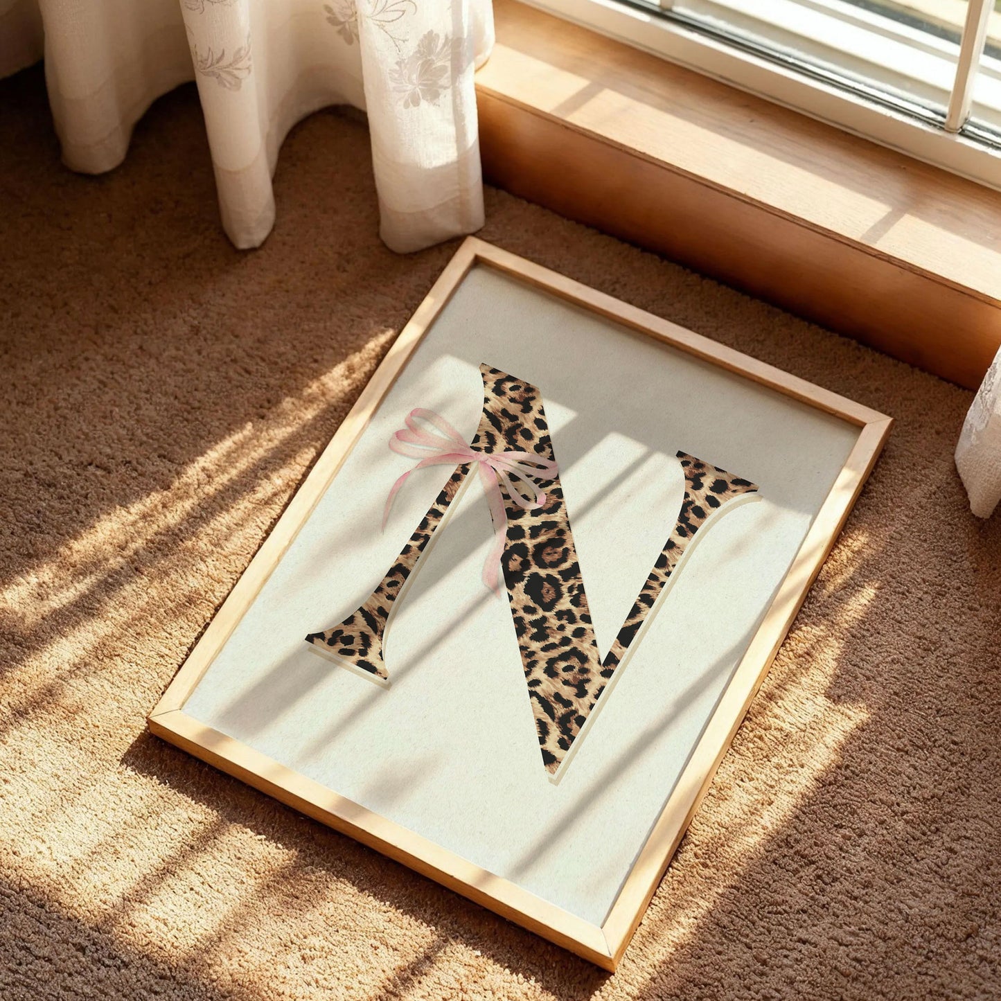 Leopard Print Letter N Poster