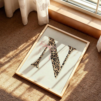 Leopard Print Letter N Poster