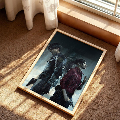 Leon Kennedy & Claire Redfield Residence Evil 2 Poster