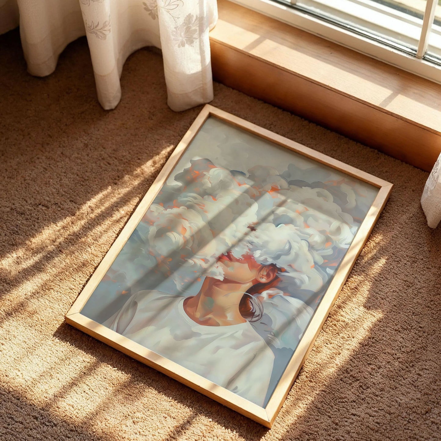 Surreal Cloud Head Print