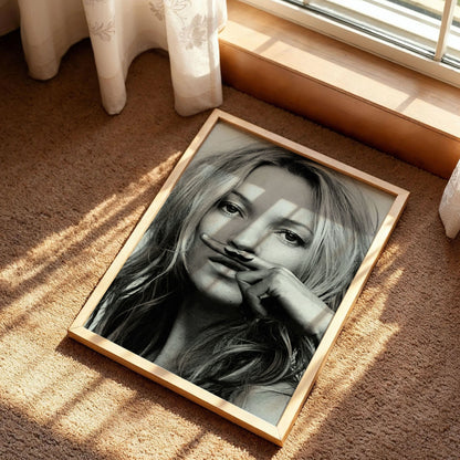 Kate Moss Moustache Art Print